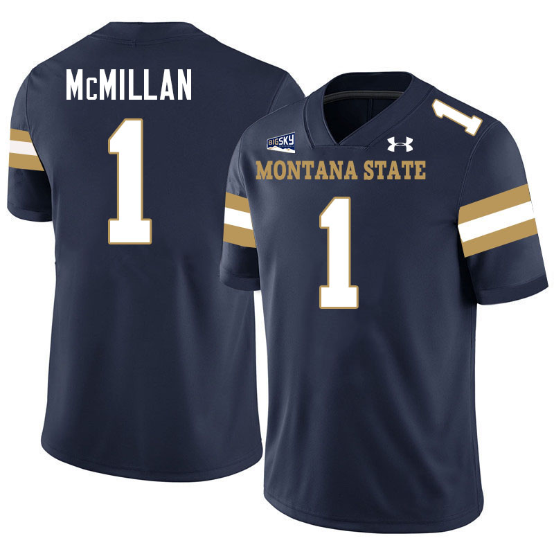 #1 Jhase McMillan Montana State Bobcats Jerseys Football Uniforms Stitched-Navy